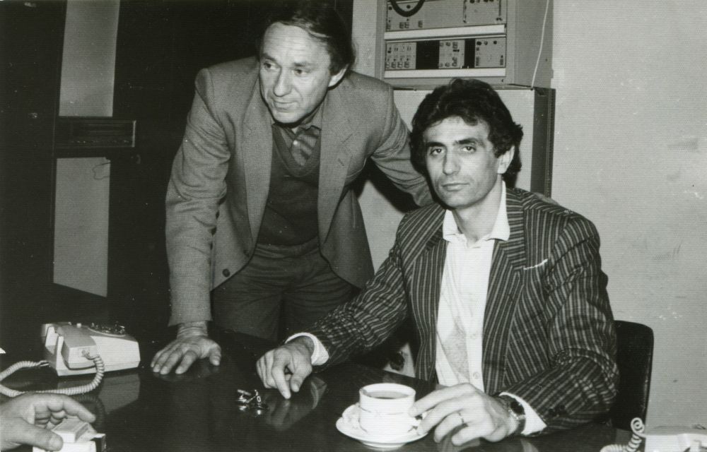 Photograph of Dzemal Raljevic with a football coach Halil Hodzic in 1980s, from the personal archive of Mr Dzemal Raljevic (scanned in July 2017 in Bosnia and Hercegovina)