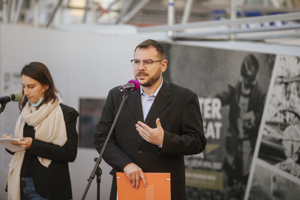 From left to right: Milena Zakrović, Boris Stamenić (both from DOCUMENTA – Center for Dealing with the Past, Zagreb). Photo: Karlo Čargonja