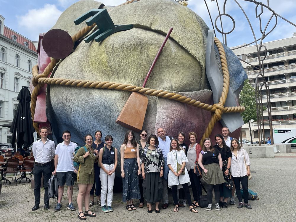 Introductory seminar in Berlin, 29 June-1 July. The participants posing against Houseball - a sculpture chosen to visually represent the project
