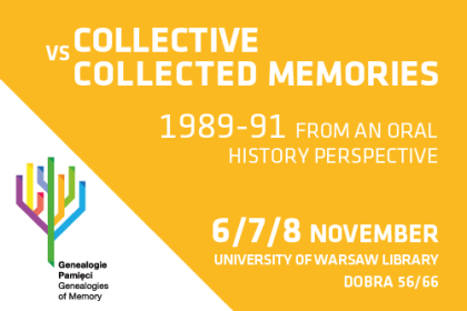 cover image of Collective vs Collected Memories. 1989–1991 from an Oral History Perspective
