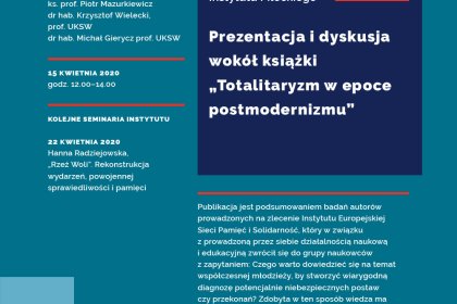 cover image of Online seminar Totalitaryzm w epoce postmodernizmu