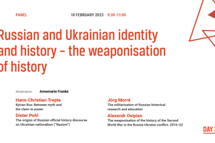 cover image of Russian and Ukrainian identity and history – the weaponisation of history