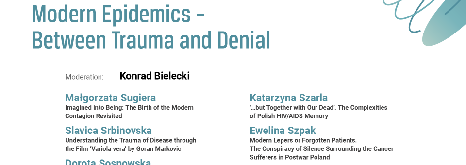 Photo of the publication Modern Epidemics - Between Trauma and Denial | 13th Genealogies of Memory