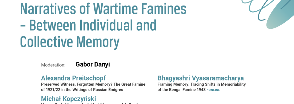 Photo of the publication Narratives of Wartime Famines - Between Individual and Collective Memory | 13th Genealogies of Memory
