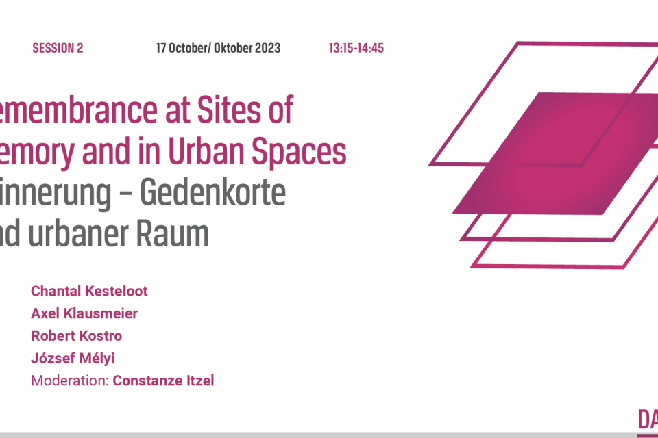 Photo of the publication Session 2: ‘Remembrance at Sites of Memory and in Urban Spaces’