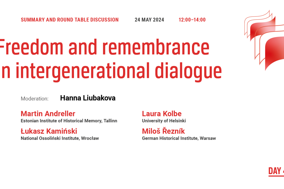 Photo of the publication Round table discussion on Freedom and Remembrance in the intergenerational dialogue | 12th European Remembrance Symposium