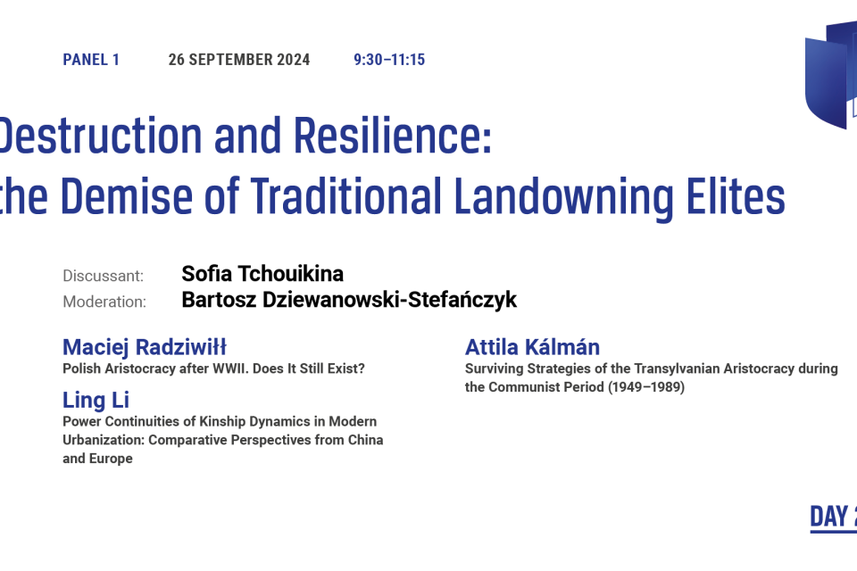 Photo of the publication “Destruction and Resilience: The Demise of Traditional Landowning Elites” Panel | 14th Genealogies of Memory
