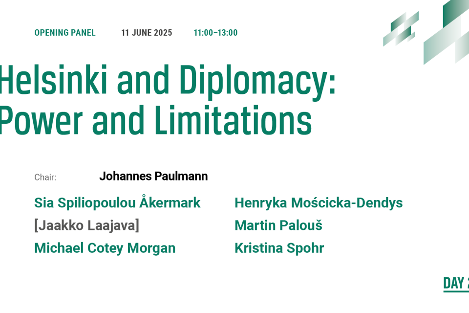 Photo of the publication Opening panel – Helsinki and Diplomacy: Power and Limitations | 13th European Remembrance Symposium