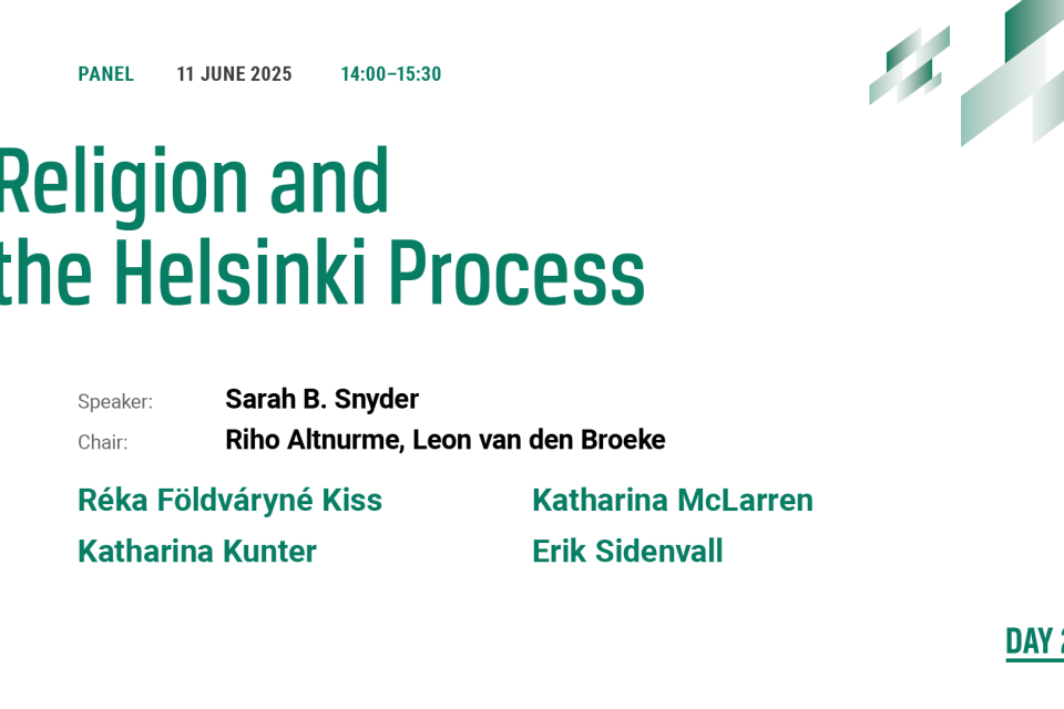 Photo of the publication Panel: Religion and the Helsinki Process | 13th European Remembrance Symposium
