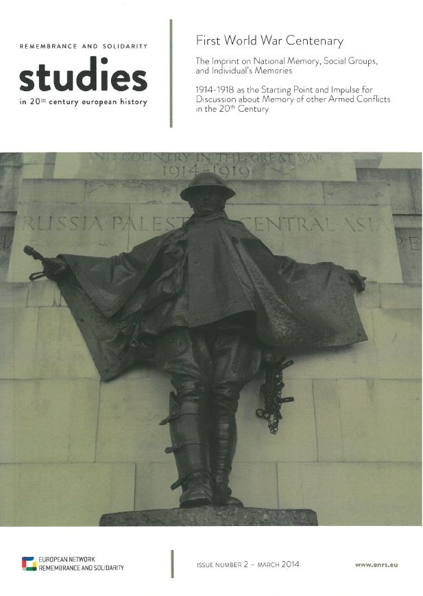 Photo of the publication Remembrance and Solidarity Studies in 20th Century European History, Issue number 2. First World War Centenary.