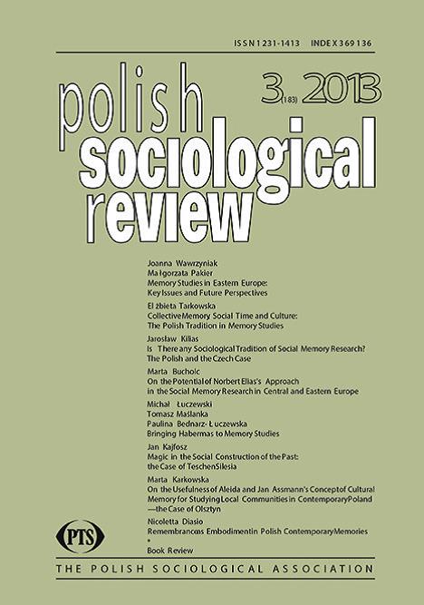 Photo of the publication Polish Sociological Review, no.3, Memory Studies in Eastern Europe: Key Issues and Future Perspectives