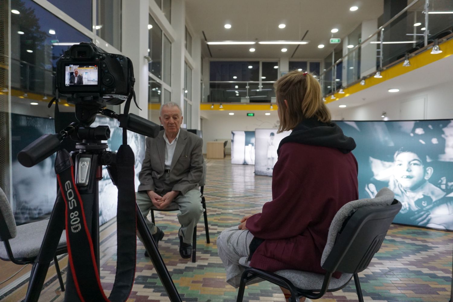 Vasilaq Orgocka being interviewed by Zuzanna Dobrzańska, the authors of the article, for the In Between? project in 2017