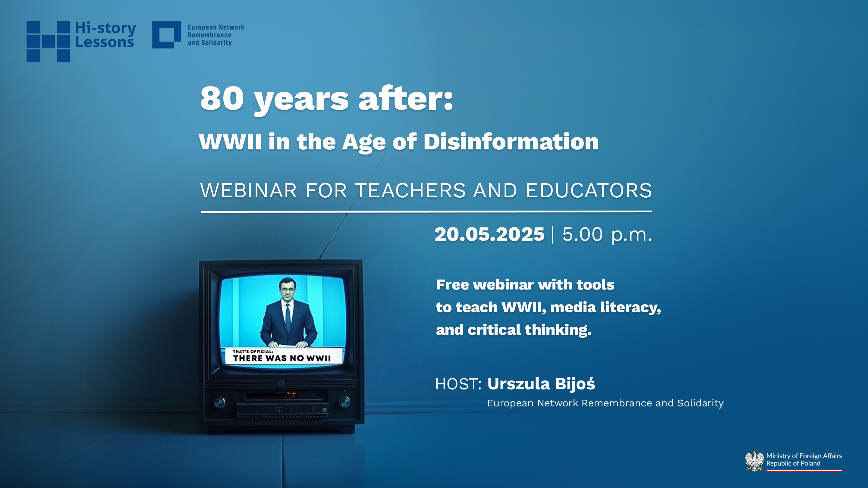 Upcoming Hi-Story Lessons webinars: 80 years after: WWII in the Age of Disinformation