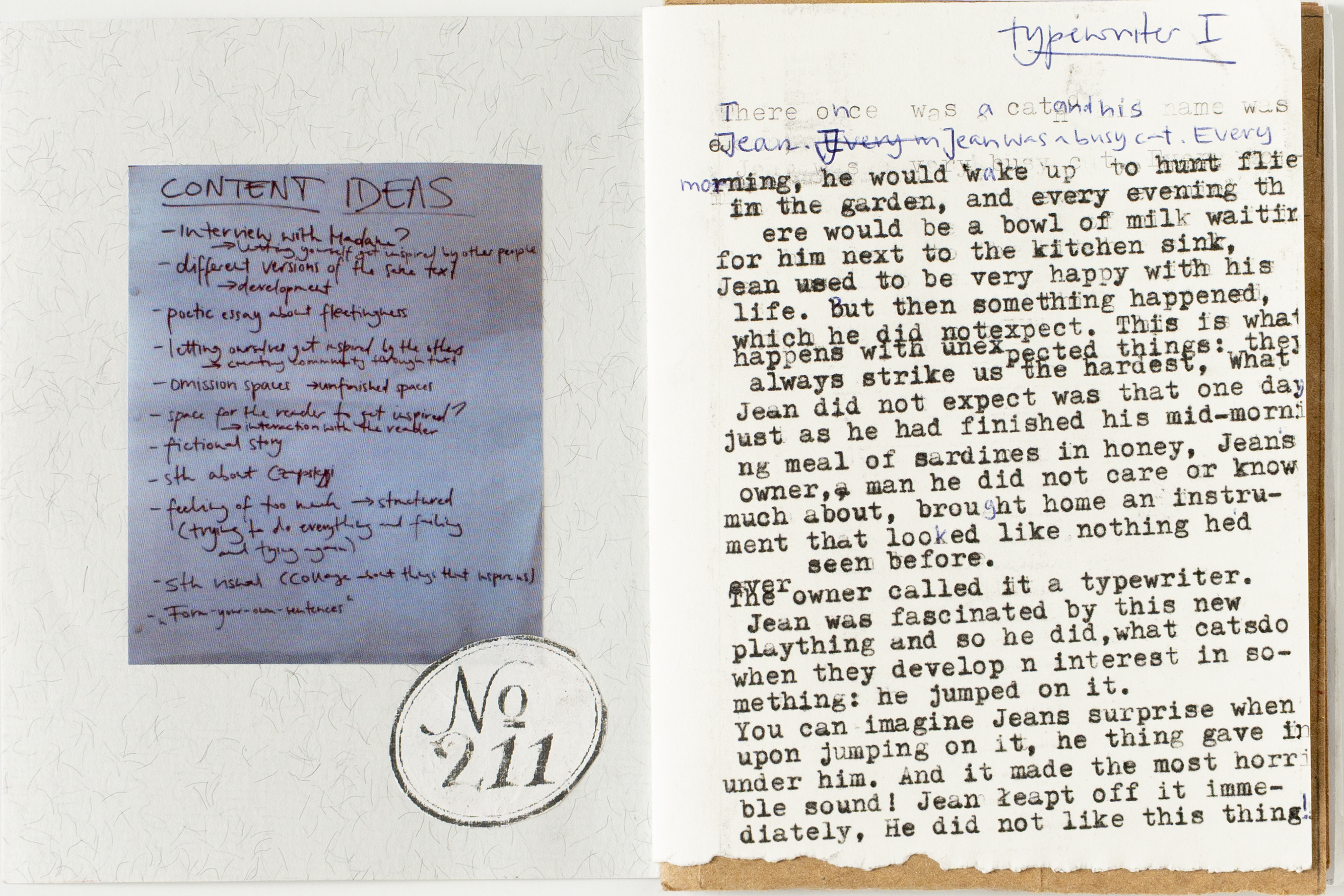 Interior page from zine