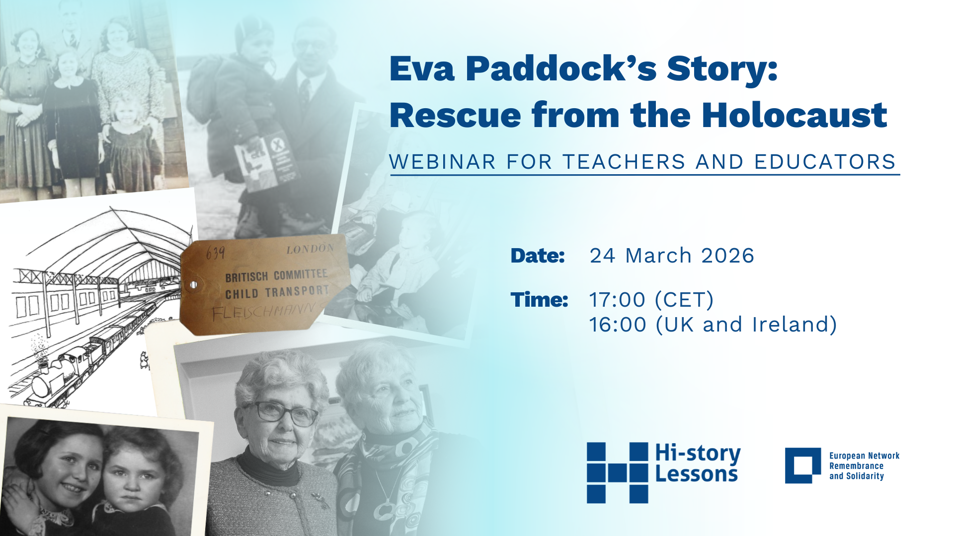 Upcoming Hi-Story Lessons webinar: Eva Paddock’s Story: Rescue from the Holocaust